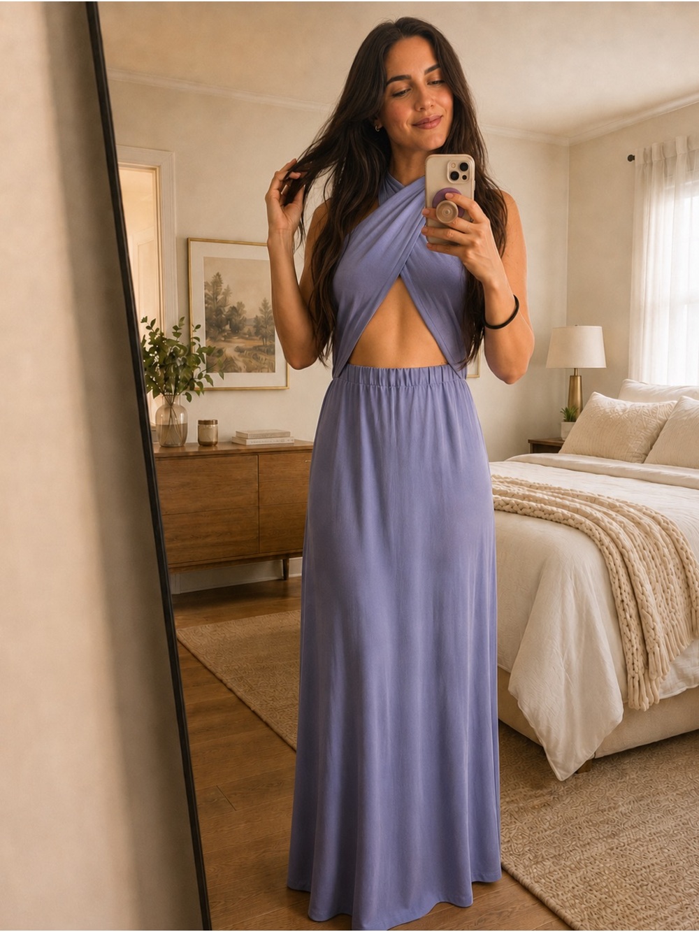 Free People Limitless Convertible Maxi Dress-Skirt or beach cover up blue Small